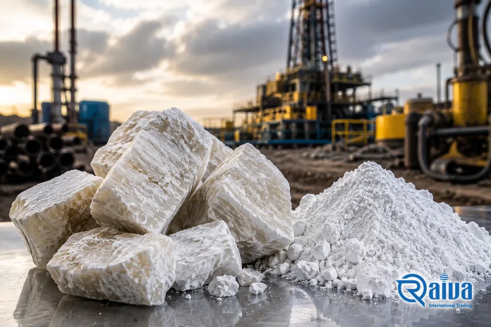 Barite — API drilling grade for oil and gas — B2B bulk export supplier — Raivaco