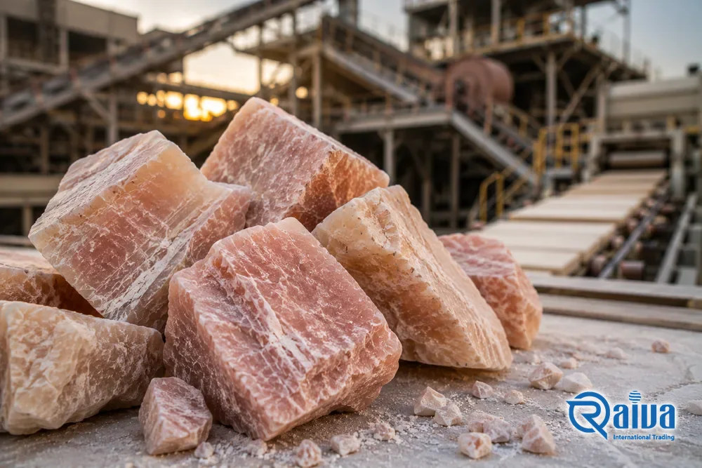 Feldspar — industrial grade for ceramics and glass — B2B bulk export supplier — Raivaco