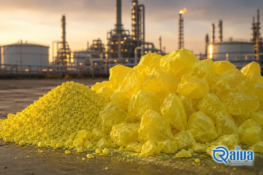 Sulfur — granular industrial grade — B2B bulk export supplier — Raivaco